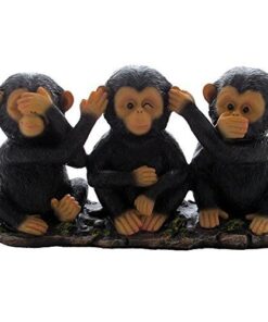 No Evil Monkeys Figurine for African Jungle Safari Decor Sculptures or Chimps Statues and Decorative Animal Lover Gifts by Home-n-Gifts 11 51dFNgEK1ML
