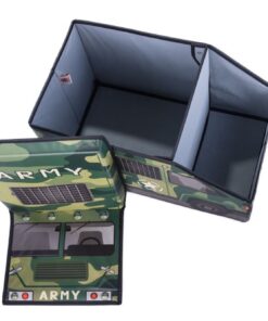Clever Creations Kids Collapsible Storage Organizer and Ottoman, Perfect Vehicle Themed Toy Chest for Storing Books, Shoes, Games and More, Camo Truck 10 51dJDubZ0L