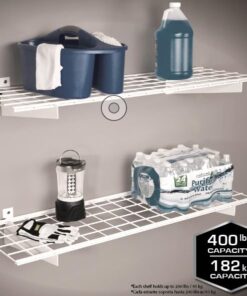 Hyloft 00967 45-Inch X 15-Inch Steel Wall Shelf Storage Rack for Garage, Low-Profile Brackets, Max Shelf Load 200 Pounds, Off White 22 51dMkARGoVL