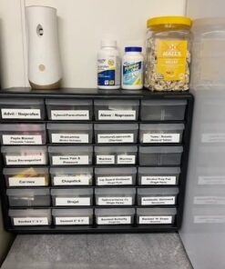 Akro-Mils 10124, 24 Drawer Plastic Parts Storage Hardware and Craft Cabinet, 20-Inch W x 6-Inch D x 16-Inch H, Black 39 51dRPUpNL