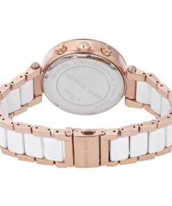 Alternative view of Michael Kors Parker Women's Watch, Stainless Steel and Pavé Crystal Watch for Women with Steel, Leather, or Silicone Band Rose Gold/White