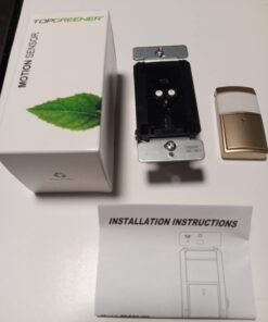 TOPGREENER Motion Sensor Switch, PIR Sensor Light Switch, Occupancy & Vacancy Modes, No Neutral Wire Required, Operable Without Ground Wire, 1.25A, 150W Dimmable LED, Single Pole, TDOS5-KM-GD, Gold 1 Pack 26 51dWDd9JPoL