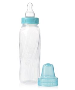 Alternative view of Evenflo Feeding Classic Clear Plastic Standard Neck Bottles for Baby, Infant and Newborn - Teal/Green/Blue, 8 Ounce (Pack of 12) 8 Ounce (Pack of 12) Teal / Green / Blue