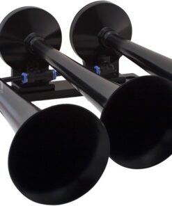 Vixen Horns Train Horn Kit for Trucks/Car/Semi. Complete Onboard System- 200psi Air Compressor, 2.5 Gallon Tank, 3 Trumpets. Super Loud dB. Fits Vehicles like Pickup/Jeep/RV/SUV 12v VXO8325/3118B 12 51dnDWpkNL