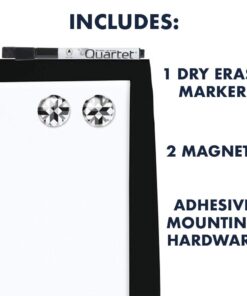 Quartet Combination Magnetic Whiteboard & Corkboard, 17" x 23", Combo Dry Erase White Board & Cork Board, Curved Frame, Message Board, Black Frame (41723-BK) 17" x 23" Combo (Black Curved Frame) 24 51dnW6ySYL