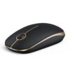 VssoPlor Wireless Mouse, 2.4G Slim Portable Computer Mice with Nano Receiver for Notebook, PC, Laptop, Computer (Black and Gold) Black and Gold 48 51dsuumz6HL