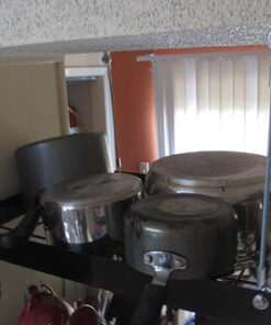 Fox Run Rectangular Hanging Pot Rack with Chains and 6 Hooks, 2 Inch, Black Iron Rectangular With Hooks 36 51e5QOe9NsL