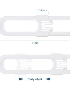 Adoric Sliding Cabinet Locks, 4-Pack U Shaped Baby Safety Locks, Childproof Cabinet Latch for Kitchen Bathroom Storage Doors, Knobs and Handles (White) 4 Count (Pack of 1) 26 51e6HMXfZIL