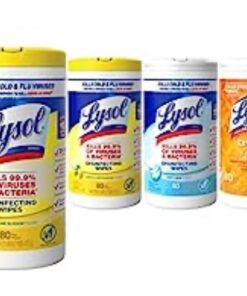 Lysol Disinfectant Wipes Bundle, Multi-Surface Antibacterial Cleaning Wipes, contains x2 Lemon & Lim Blossom, Crisp Linen, Mango & Hibiscus, 80 Count (Pack of 4) 21 51e7rRLmgpL 1