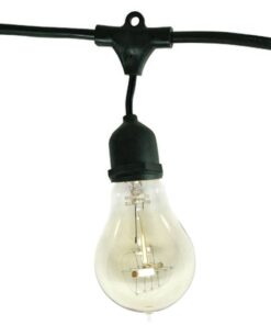 Bulbrite String15/E26-A19KT Outdoor-lightstrings, 48 Foot Black 48 Feet (Black) Nostalgic Edison Bulb
