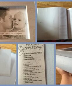 MCS 200-Pocket Fabric Baby 4x6 Photo Album with Writing Space, 8.5 x 8.5 Inches, Baby Blue 20 51eFoYI091L