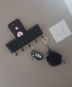 iDesign Twillo Steel Wall Mount Mail and Key Rack - 10.5" x 2.5" x 4.5", Matte Black Size: 10.5" x 2.5" x 4.5" 27 51eGcG2y1mL