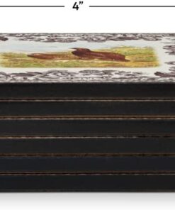 Pimpernel Spode Woodland Collection Coasters | Set of 6 | Cork Backed Board | Heat and Stain Resistant | Drinks Coaster for Tabletop Protection | Measures 4” x 4” 9 51eTwE83edL