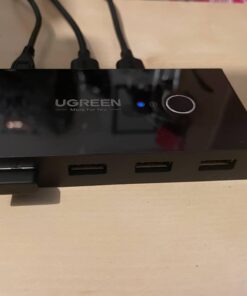 UGREEN USB Switch Selector 2 Computers Sharing 4 USB Devices USB 2.0 Peripheral Switcher Box Hub for Mouse Keyboard Scanner Printer PCs with One-Button Swapping and 2 Pack USB A to A Cable 52 51eUgtf2QJL