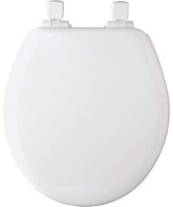 MAYFAIR 883SLOWA 000 Toilet Seat with Built-in Potty Training Seat will Reduce Clutter, Slow Close and Never Loosen, ROUND, Durable Enameled Wood/Long Lasting Plastic, White 27 51eW9gt2gDL