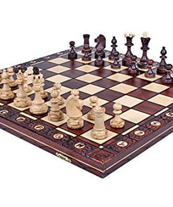 The Zaria Chess Set, Handcrafted, Elegant, Wooden Chess Pieces, Chess Board That Folds for Chess Piece Storage 12 51eabZPWONL