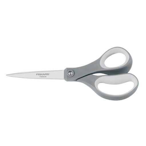 Fiskars Everyday Titanium Adult Scissors 2 Pack, 8 Inch, Gray Softgrip 2-Pack - Gray