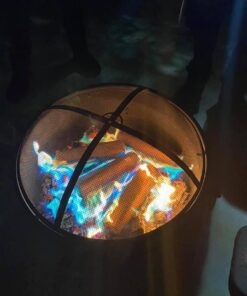 Sunnydaze 24-Inch Cauldron Style Outdoor Fire Pit Bowl with Spark Screen, Log Poker, and Wood Grate - Dark Bronze Finish 24 in 22 51eisuKA0AL