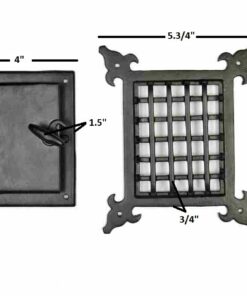 A29 Hardware Cast Iron Speakeasy Door Grill/Grille with Viewing Door, Black Powder Coat Finish, Medium Size Medium-Black 32 51ekKgwwlUL
