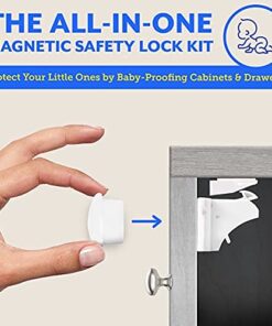 Eco Baby Magnetic Cabinet Locks for Babies - Magnetic Baby Proofing Cabinet Locks, Child Locks for Cabinets Drawers Doors for Back to School - Easy Installation No Tools Required (12 Pack and 2 Keys) Standard 12.0 34 51eu MzTzS