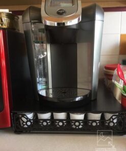 Home-It K Cup Holder for Counter - Storage Drawer for Keurig K-Cup Coffee Pod Organizer - Metal Designed K-Cup Storage, 42 Pod Capacity Compact Under Coffee Pot 24 51eyhCQrweL