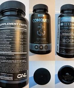 Conquer Mens Fertility Supplement - Testosterone Booster for Men w/Maca Root, Horny Goat Weed & Tribulus Terrestris - Male Fertility Supplement - Libido Booster for Men - Male Enhancement Pills -60Ct 27 51ezb BU2GL 1