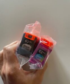 WEKVA 63XL Ink Cartridge Combo Pack Remanufactured Replacement for HP Ink 63 63XL Works for HP OfficeJet 3830 4650 4655 5255 5258 5200 Envy 4520 4512 DeskJet 1112 2130 3630 Printer (1 Black, 1 Color) 63XL-1B, 63XL-1Color 25 51f LSYgWrL