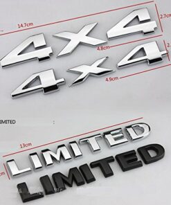 2pcs(1set) Auto Tuning 4x4 Logo 3D Decal Emblem Logo Sticker Nameplate Badge Compatible with Limited (Glossy Black) Black 4x4 9 51f M5BJwfL