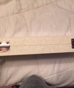 Novel Box Glass Top Linen Light Beige Metal Clasp Jewelry Display Case 14.75X8.25X2.1" + Custom NB Pouch Large: 14.75X8.25X2.1 17 51f TK7jJHL