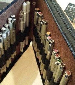 Speedball Art Products Genuine Leather Storage Case for Pencils, Makers, Pens and Art Supplies Antique Brown 120 Pencil Capacity 48 51f7GwplOML