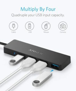 Anker 4-Port USB 3.0 Ultra Slim Data Hub for Macbook, Mac Pro/mini, iMac, Surface Pro, XPS, Notebook PC, USB Flash Drives, Mobile HDD, and More 0.7 ft USB-A 3.0 38 51f8Rp cUyL
