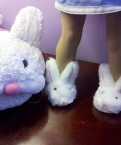 Sophia's Doll Bunny Slipper Shoes with Fluffy Rabbit Ears and Stitched Nose Accessory for 18" Dolls, White Furry Bunny 35 51fF3JU9K8L