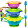 Best Suction Baby Bowls for Toddlers-Toddler Bowls Baby Feeding Set with Baby Utensils | Bonus Baby Spoons and Baby Fork | to Go Baby Bowl with Secure Lids | Suction Plates | BPA Free Suction Bowl 41 51fHcEo8kL