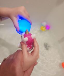 Bath Toys, 8 Pcs Light Up Floating Rubber Animal Toys Set, Flashing Color Changing Light in Water, Baby Infants Kids Toddler Child Preschool Bathtub Bathroom Shower Games Swimming Pool Party 27 51fI82ijDdL