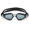 Aqua Sphere Kayenne Adult Swim Goggles - 180-Degree Distortion Free Vision, Ideal for Active Pool or Open Water Swimmers Black & Silver Smoke