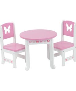 Emily Rose 18 Inch Doll Kitchen Table and 2 Chair Dining Set | 18-in Doll Furniture Accessory - Butterfly Theme 22 51fRjO4iLkL