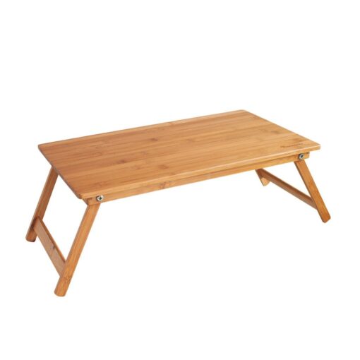 Time Concept Vacances Foldable Low Bamboo Table - L 12" x W 20" x H 9" - Wooden Picnic Furniture, Portable Dining Use 12D x 20W x 9H in