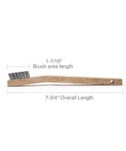 Osborn 54022SP Small Cleaning Stainless Steel Wire Angle Back Scratch Brush, 0.006" Fill Diameter, 1-7/16" Brush Area Length, 7-3/4" Overall Length 10 51fbp7enAQL