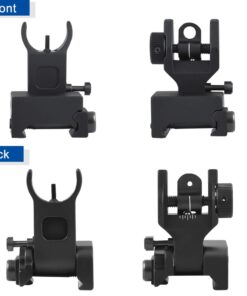 Feyachi Flip Up Iron Sight Front Rear Sight Compatible for Picatinny Rail and Weaver Rail of Rifle, Foldable Sights Black 47 51fdGT9LAQL