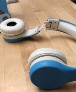 LilGadgets Connect+ Kids Headphones Wired with Microphone, Volume Limiting for Safe Listening, Adjustable Headband, Cushioned Earpads for Comfort, Toddler Headphones, Blue 36 51feswJ6oL
