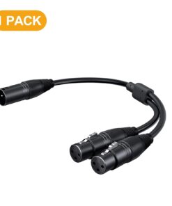 CableCreation XLR Splitter Cable, XLR Male to Dual XLR Female Y-Splitter 3Pin Balanced Microphone Cable (XLR-M to Two XLR-F), 0.3M/Black 1-Pack 19 51fsujXgzL
