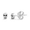 Rhodium Plated Sterling Silver Womans Tiny Skull Stud Earrings Rhodium Plated 20 51fwQ4cpBL