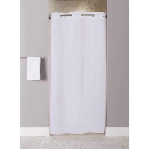 Hookless Shower Curtain, White, 74 in L, 42 in W 42"w x 74"l