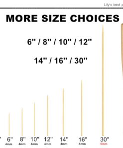 HOPELF 6" Natural Bamboo Skewers for BBQ,Appetiser,Fruit,Cocktail,Kabob,Chocolate Fountain,Grilling,Barbecue,Kitchen,Crafting and Party. Φ=4mm, More Size Choices 8"/10"/12"/14"/16"/30"(100 PCS) 6 inch 22 51g8ujr6aWL
