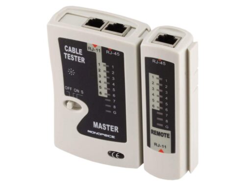 Monoprice RJ-11 and RJ-45 Modular Plug Tester - Gray