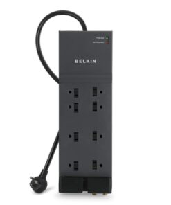 Belkin Surge Protector Power Strip - 8 AC Multiple Plug Outlet & 12 ft Heavy Duty Extension Cord - Outlet Extender - Flat Plug Power Strip - Great for Home, Office & Computer Charging - 3,550 Joules 12 feet 8-Outlet 19 51gGuuPVzPL