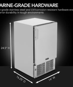 Whynter MIM-14231SS 14'' Undercounter Automatic Stainless Steel Marine 23lb Daily Output Ice Makers, One Size 18 51gHz9s9aFL