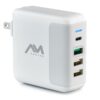 USB C Charger 40W, AMLINK 4 Port USB Wall Charger, QC 3.0 Fast Charging Block, USB Charger with Foldable Plug Power Adapter for iPhone 15/14/13/12/Plus/Pro/Pro Max, Galaxy, Note, Pixel White 53 51gK14nXFGL