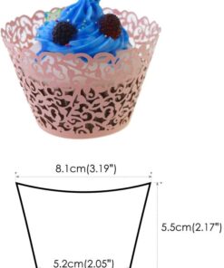 A&S Creavention Vine Cupcake Holders Filigree Vine Designed Decor Wrapper Wraps Cupcake Muffin Paper Holders - 50pcs (Pink) 1 Pink 25 51gPcyqYHQL 2