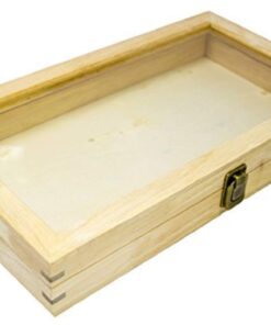 Novel Box Glass Top Natural Wood Metal Clasp Jewelry Display Case 14.75X8.25X2.1 + Custom NB Pouch Large: 14.75X8.25X2.1 10 51gVxEOdNPL